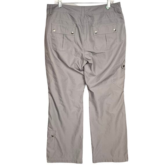 EDDIE BAUER Polar Fleece Lined Pants‎ 12  Gray Pockets Cargo Hiking Straight Leg - Picture 4 of 11